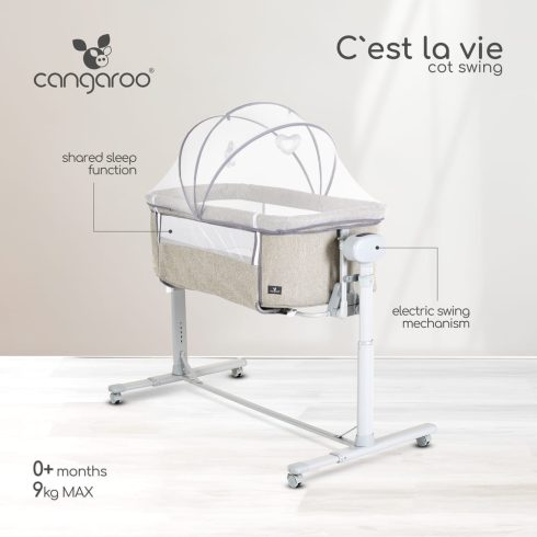 CEST LA VIE babaöböl távirányítóval,  ringató funkcióval VSZÜRKE