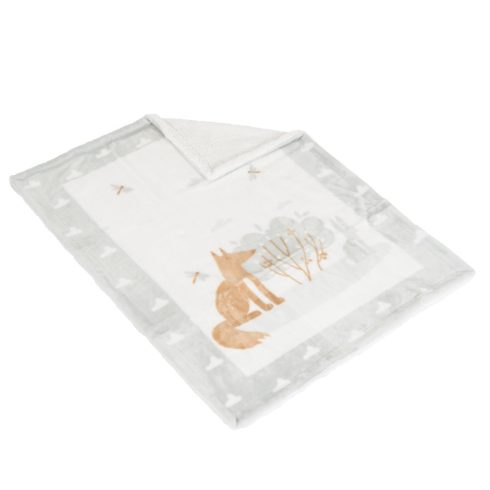 Baba takaró LITTLE FRIENDS 80x110 cm erdei állatos SZÜRKE