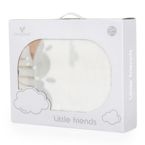 Baba takaró LITTLE FRIENDS 80x110 cm erdei állatos SZÜRKE