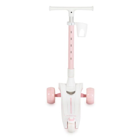 AERO roller, összecsukható, 50kg-ig, 3 kerekű, váza fehér/RÓZSASZÍN