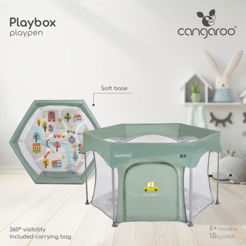 PLAYBOX utazó járóka 6szögletű PINK