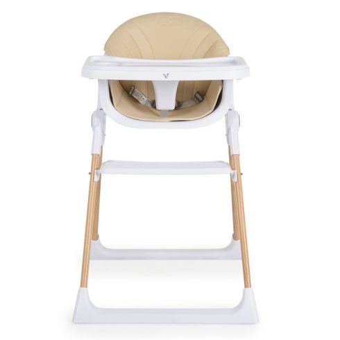 ALMOND etetőszék bőr ülés fa lábakkal BÉZS