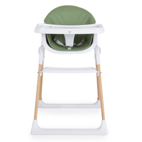 ALMOND etetőszék bőr ülés fa lábakkal ZÖLD