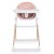 ALMOND etetőszék bőr ülés fa lábakkal PINK