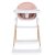ALMOND etetőszék bőr ülés fa lábakkal PINK