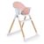 ALMOND etetőszék bőr ülés fa lábakkal PINK