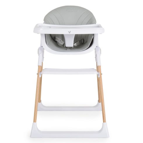 ALMOND etetőszék bőr ülés fa lábakkal SZÜRKE