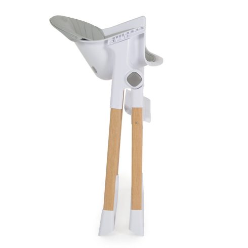 ALMOND etetőszék bőr ülés fa lábakkal SZÜRKE