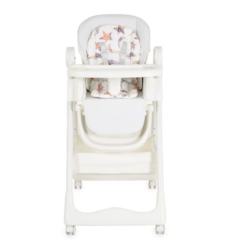 SURPRISE etetőszék szilikon tányérral, evőeszközzel, előkével FEHÉR