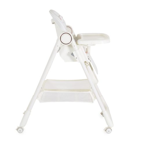 SURPRISE etetőszék szilikon tányérral, evőeszközzel, előkével FEHÉR