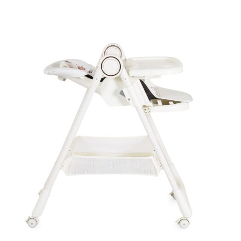 SURPRISE etetőszék szilikon tányérral, evőeszközzel, előkével FEHÉR