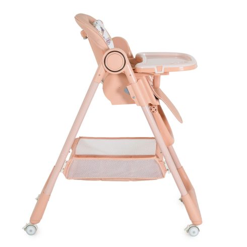 SURPRISE etetőszék szilikon tányérral, evőeszközzel, előkével PINK