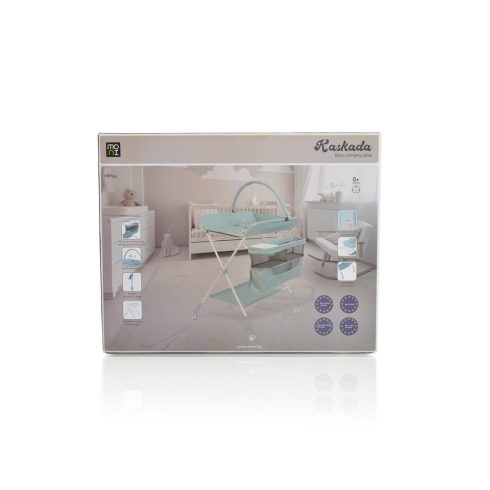 KASKADA multi pelenkázó asztal játékhíddal, tárolókkal SZÜRKE