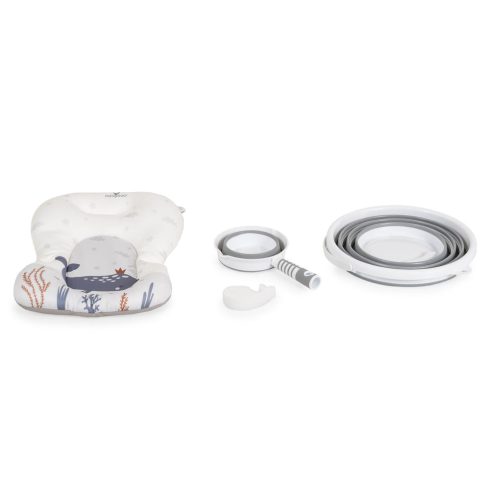 BALENA összecsukható kád vödrökkel, párnával kiegészítőkkel SZÜRKE