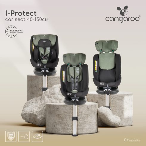 i-PROTECT autós ülés 40-150cm támasztólábbal 360 forgatható STEEL/SZÜRKE