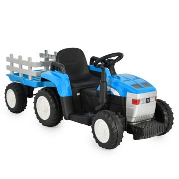 BO DALLAS elektromos traktor trélerrel 12V 140cm KÉK