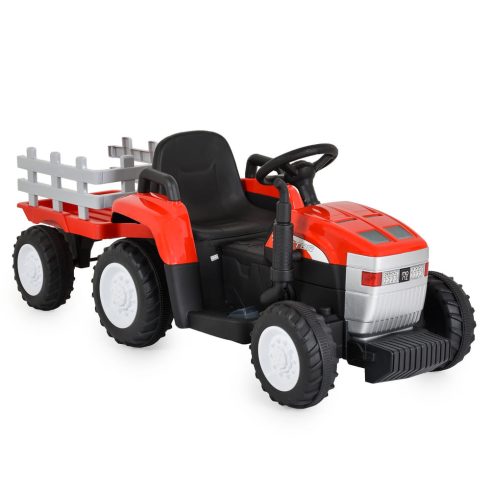 BO DALLAS elektromos traktor trélerrel 12V 140cm PIROS