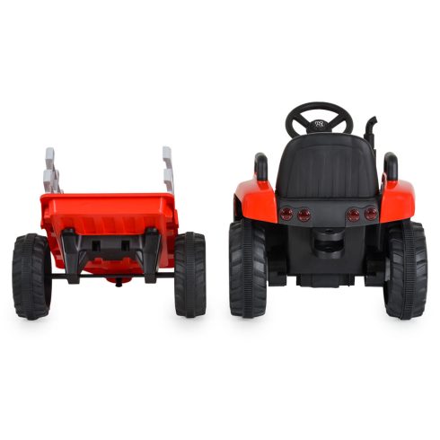 BO DALLAS elektromos traktor trélerrel 12V 140cm PIROS
