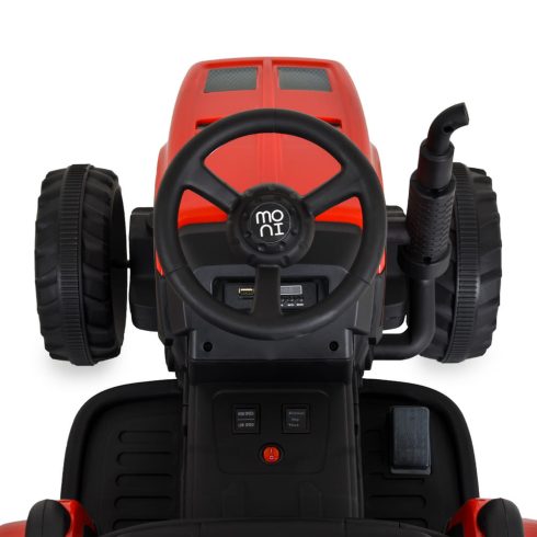 BO DALLAS elektromos traktor trélerrel 12V 140cm PIROS