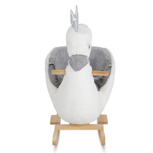 HINTÁZÓ hattyú plüss, zenélő FEHÉR