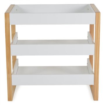 TIMBER fa pelenkázó állvány polccal FEHÉR/NATUR