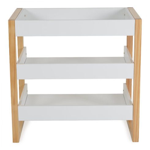 TIMBER fa pelenkázó állvány polccal FEHÉR/NATUR