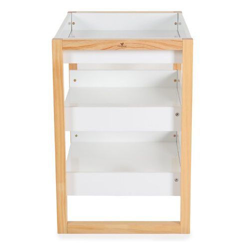 TIMBER fa pelenkázó állvány polccal FEHÉR/NATUR