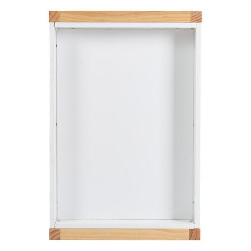 TIMBER fa pelenkázó állvány polccal FEHÉR/NATUR