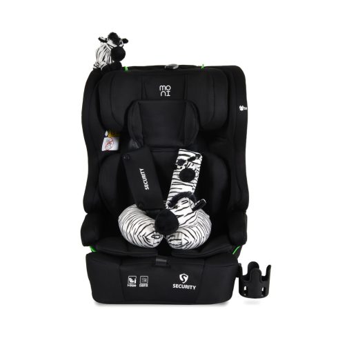 SECURITY autós ülés belső övvel, isofix, ajándék 2plüss+párna 76-150cm FEKETE