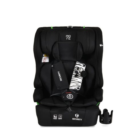 SECURITY autós ülés belső övvel, isofix, ajándék 2plüss+párna 76-150cm FEKETE
