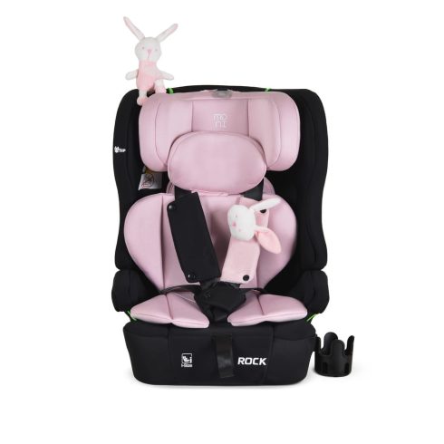 ROCK autós ülés 76-150cm, 2játékkal, pohártartó, belső öv, isofix nélkül PINK