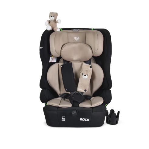 ROCK autós ülés 76-150cm, 2játékkal, pohártartó, belső öv, isofix nélkül BÉZS