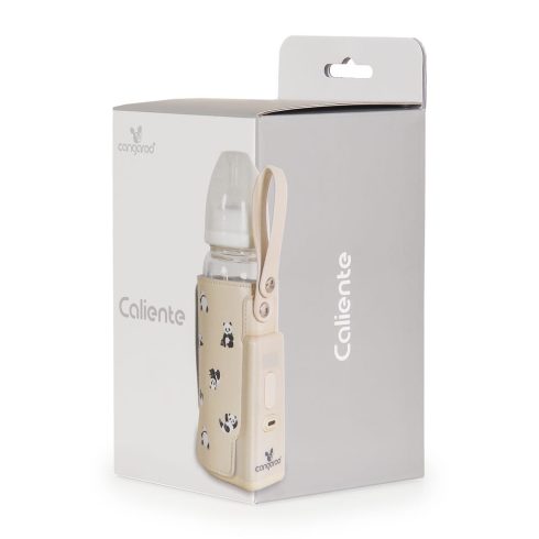 CALIENTE cumisüveg melegen tartó, hordozható, USB-C töltővel NAGY BÉZS