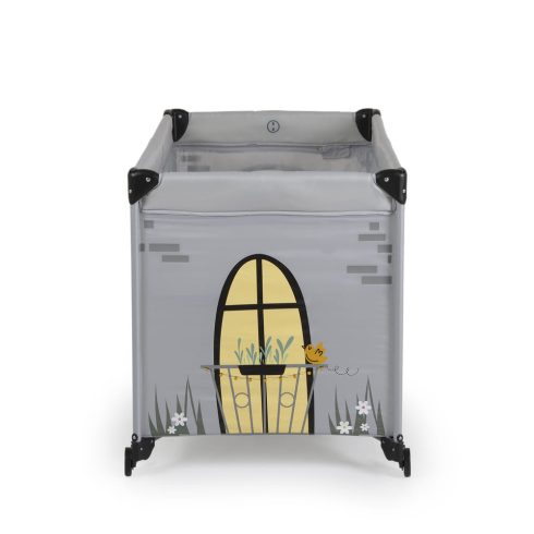 PLAYHOUSE összecsukható házikó utazóágy, tetővel, kibújóval SZÜRKE