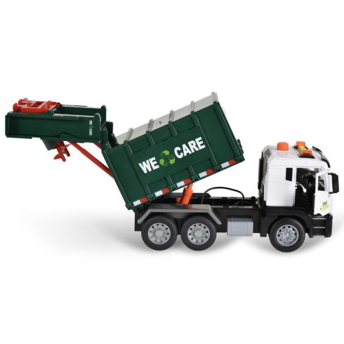 KISAUTÓ szemetesautó szelektív kukákkal 1:10 S.ZÖLD