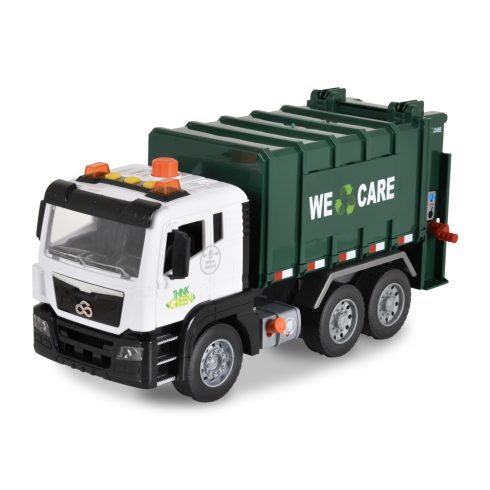 KISAUTÓ szemetesautó szelektív kukákkal 1:10 S.ZÖLD
