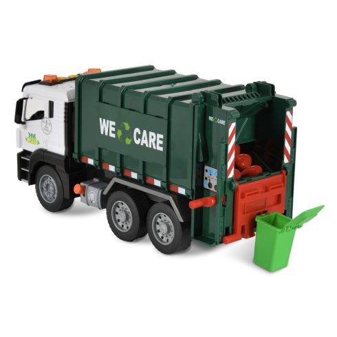 KISAUTÓ szemetesautó szelektív kukákkal 1:10 S.ZÖLD