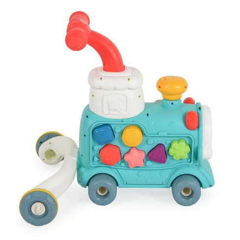 HAPPY TRAIN járássegítő vonat kockákkal formabedobós MENTA