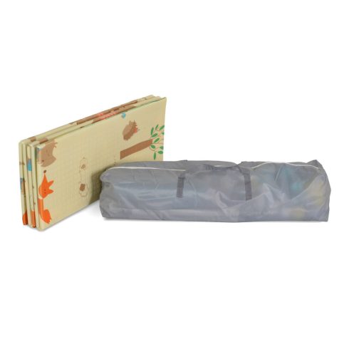 GAMEZONE járóka  összecsukható szőnyeggel, 60 labdával 120x120 SZÜRKE