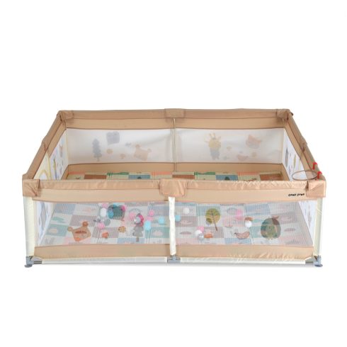 GAMEZONE  járóka összecsukható szőnyeggel, 60 labdával 150x200 BÉZS