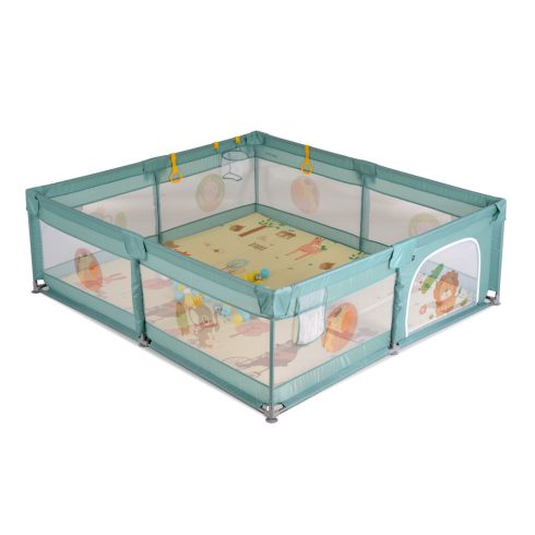 GAMEZONE járóka összecsukható szőnyeggel, 60 labdával 150x200 MENTA