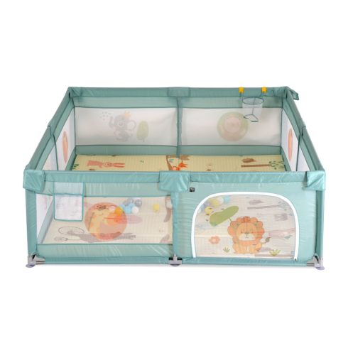 GAMEZONE járóka összecsukható szőnyeggel, 60 labdával 150x200 MENTA