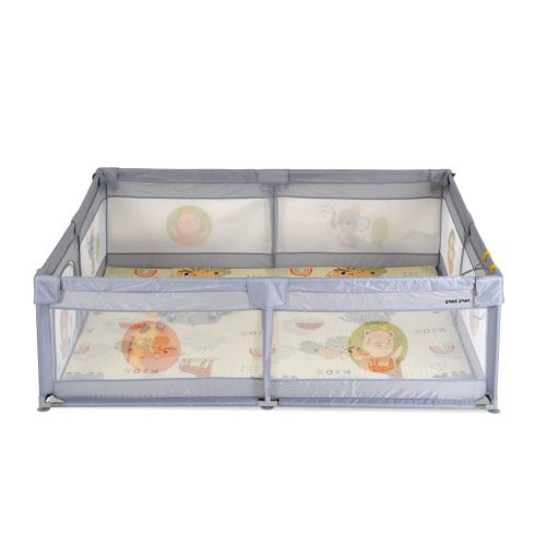 GAMEZONE  járóka összecsukható szőnyeggel, 60 labdával 150x200 SZÜRKE