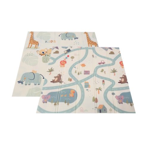 GAMEZONE  járóka összecsukható szőnyeggel, 60 labdával 150x200 SZÜRKE