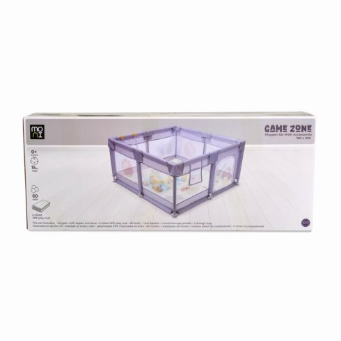 GAMEZONE járóka  összecsukható szőnyeggel, 60 labdával 180x200 MENTA