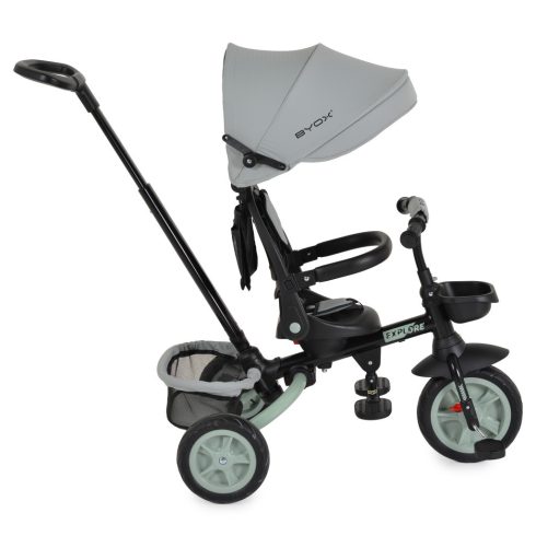EXPLORE tricikli összecsukható tolókaros ZÖLD