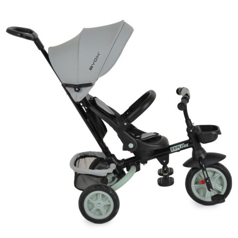 EXPLORE tricikli összecsukható tolókaros ZÖLD