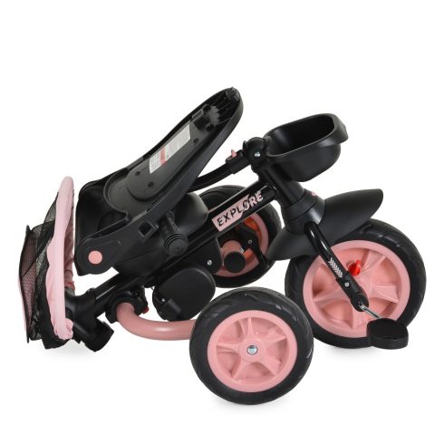 EXPLORE tricikli összecsukható kormányos PINK