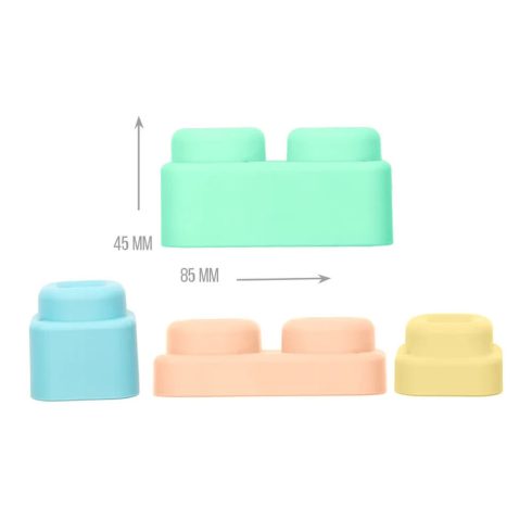 MOCHTOYS Play&Squish puha vonat és kocka szett 12db  PASZTELL