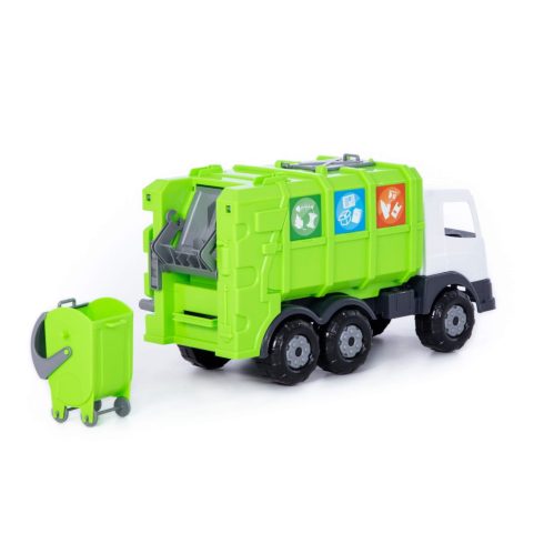 POLESIE műanyag szelektívgyűjtő kukásautó ZÖLD